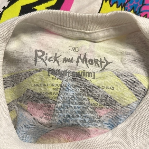 Rick And Morty Adult Swim Graphic Screen T-Shirt Long Sleeve White Size M NWOT - Picture 6 of 6